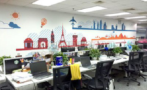 十堰教你设计办公室墙绘的方法。