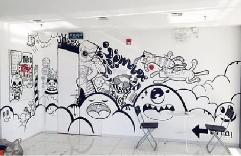 十堰手绘墙并非传统涂鸦。